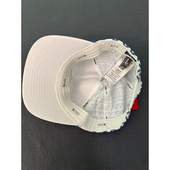 Puma Golf Adjustable Snapback Hat With Geometric Pattern White & Blue OSFA - Picture 2 of 5